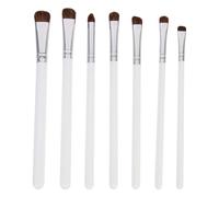 Garneck Juego de Brochas de Maquillaje para Ojos 7 Piezas, Pinceles de Pelo Natural de Caballo, Mango Largo Plateado, Portátil y Multiusos para Maquillaje Profesional y Uso Diario