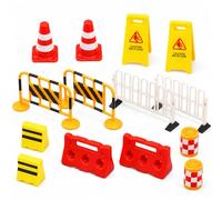 Garneck Juego de mini señales de tráfico para - Juego de 14 juguetes con conos de tráfico - obras y señales de carretera - Juguete educativo para la educación creativa y vial