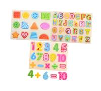Garneck Juego De Rompecabezas De Madera Montessori De 3 Piezas: Tablero De Clasificación De Formas, Números Y Alfabeto para Niños Pequeños, Juguetes De Matemáticas De Educación Temprana