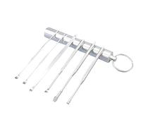 Garneck Juego Portátil de 4 Palas para Oídos de Acero Inoxidable en Espiral, Limpiador de Cerumen para Adultos, Herramienta de Limpieza Segura y Precisa para Eliminar Tapones y Residuos