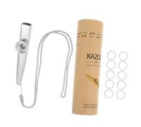 Garneck Kazoo de Metal con Cuerda y 10 Membranas, Instrumento Musical Compacto y Ligero de Aleación de Aluminio para Niños y Adultos, Set Portátil de Kazoos Musicales