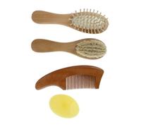 Garneck Kit de Baño para 4 Piezas Pequeño Cepillo Tierno para Peine Cuidado del Cuero Cabelludo Masajeador Portátil para Baño Ñiño Uso Doméstico