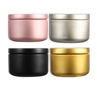 Garneck Lata para Hacer Velas 24 Piezas 50 Ml Aluminio Contenedor para Velas DIY Tarro Metálico Tapa Surtido Colores Mate Oro Rosa Negro Adecuado Aromaterapia y Manualidades Hogar