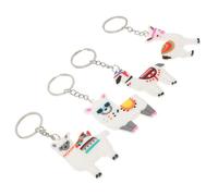 Garneck Llavero de Alpaca de Pvc 4 Piezas, Colgante de Mochila Infantil, Llavero de Mujer, Decoración para Bolsos y Fiestas, Accesorio Único y Adorable para Obsequio