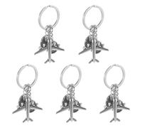 Garneck Llavero de Avión Metálico 5 Piezas Colgante Creativo Letras Accesorio Compacto para Llaves y Bolso Adecuado para Viajes y Recuerdos de Aviación