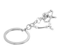 Garneck Llavero de hockey, llavero de jugador de hockey, colgante de mochila de jugador de hockey, metal plata, 8.00X3.00X0.30CM, regalo para deportistas
