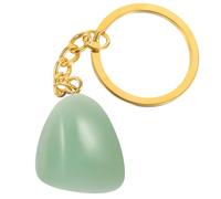 Garneck Llavero de Piedra de Cristal Natural de Dongling Jade, Colgante Decorativo Cadena Dorada, Accesorio Único para Bolsos y Mochilas, Cierre Resistente y Diseño Compacto para Uso