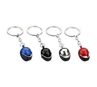 Garneck Llaveros de Casco de Moto de Aleación de Zinc 4 Piezas Rojo Azul Níquel Negro Accesorios Decorativos para Llaves Mochilas y Bolsos Ideales para Exteriores y Regalos
