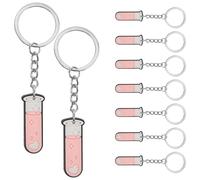 Garneck Llaveros de Tubo de Ensayo 10 Piezas, Colgante de Laboratorio Creativo, Accesorio Ligero y Duradero para Mochilas y Bolsos, Dijes de Ciencia para Estudiantes y Profesores