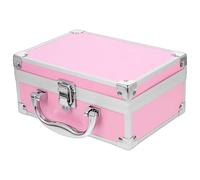 Garneck Maletín de Maquillaje Pequeño de Aleación de Aluminio Caja Organizadora Portátil de Cosméticos Rosa Estuche Compacto para Almacenamiento y Transporte de Herramientas de Belleza