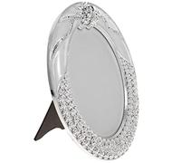 Garneck Marco de fotos ovalado plateado grande, marco de fotos de metal de 7 x 5 pulgadas para montaje en pared o mesa, elegante decoración del hogar para tus recuerdos favoritos
