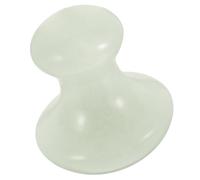 Garneck Masajeador Facial Natural de Piedra de Jade en Forma de Hongo, Herramienta Manual para Masaje Terapéutico de Raspado, Tamaño Pequeño, Color Verde, Adecuado para Cuidado Facial