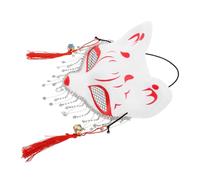Garneck Máscara de Media Cara Zorrito con Incrustaciones de Cristales para Cosplay y Fiestas de Disfraces Unisex Accesorio Animal para Eventos y Halloween
