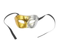 Garneck Mascarilla de Rostro Espejo Disco con Brillo Máscara para Fiestas y Carnaval Accesorio para Disfraces de Halloween Baile y Cosplay Diseño Degradado y Plata