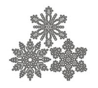 Garneck Matrices de Corte de Metal en Forma de Copo de Nieve Juego de 3 de Hierro Acabado Pulido en Color Plata para DIY y Tarjetas de Cumpleaños
