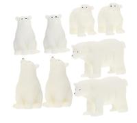 Garneck Mini Oso Decorativo de Resina 8 Piezas de Oso Adorno de Bonsái Decoración de Micro Paisaje Figuras de Animales Manualidades de