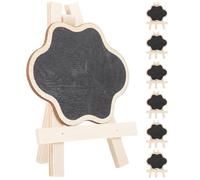 Garneck Mini Pizarra de Madera con Soporte, Pequeño Tablero de Mensajes Doble Cara, Fácil de Limpiar, Uso en Cocina o Pub, Ligero y Decorativo