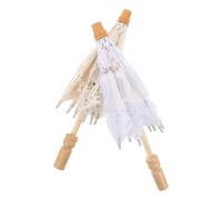 Garneck Mini Sombrillas de Encaje y Beige 2 Piezas para Fotografía y Fiesta de Té Sombrilla Decorativa Vintage Bordada con Flores Accesorio para Boda y Sesiones Nupciales