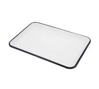Garneck Molde Rectangular Esmaltado Blanco Estilo Vintage para Hornear Pasteles y Tostar, Bandeja de Horno Ranuras, Resistente al Calor, Gran Capacidad para Cocina y Servir Alimentos