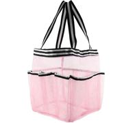 Garneck Neceser Portátil de Malla 8 Bolsillos Gran Capacidad Secado Rápido Diseño de Rayas Aleatorias Bolsa de Aseo para Viaje y Ducha Organizador Práctico y Ligero Color Aleatorio