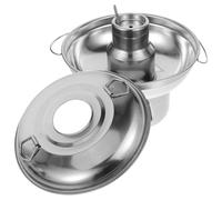 Garneck Olla Caliente Portátil de Acero Inoxidable Plata con Doble Asa