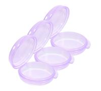 Garneck Organizador Pequeño de Viaje para Medicamentos Diarios Pastillero Redondo 3 Compartimentos Estuche Portátil de Plástico PP Cierre Hermético Set de 3 Unidades Color Púrpura