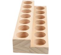 Garneck Organizador Portátil de Aceites Esenciales de Madera Natural de Dos Capas y Fondo Plano, Resistente al Desgaste para Almacenamiento en Sala Familiar o Banco de Trabajo