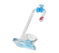 Garneck Pecera Decorativa de Cristal con Grifo Flotante Pequeño Acuario Artificial Transparente para Escritorio Centro de Mesa Acuático para Oficina y Hogar Adorno de Agua Moderno