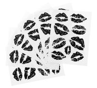 Garneck Pegatinas Decorativas 6 Hojas Papel Seguro y Resistente de Tatuajes Efímeros Diseño de Labios Negros para Diferentes Ocasiones y Atuendos para Diferentes Ocasiones y Atuendos