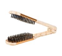Garneck Peine Alisador de Cabello Dorado en Forma de V Peine Moldeador Compacto y Ligero para Mujeres Cerdas Densas para Cabello Fino y Grueso Herramienta Manual para Peinar y Planchar