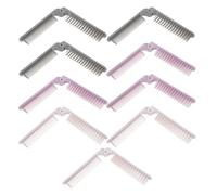 Garneck Peine Plegable de Viaje 9 Piezas ABS Doble Cabeza Dientes Anchos y Finos Colores Morado Marfil y Gris Oscuro Compacto y Portátil para Cuidado Rápido del Cabello en Movimiento