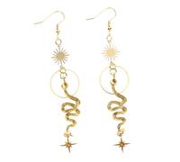 Garneck Pendientes de Serpiente Dorados Creativos para Mujer Diseño Bohemio Gótico Único Joyería de Oreja Resistente con Brillo Duradero para Aniversario y Navidad