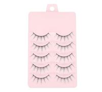 Garneck Pestañas Postizas 3d de Fibra Negra, Diseño Natural y Hermoso, 5 Pares Reutilizables para Uso Prolongado y Maquillaje Diario