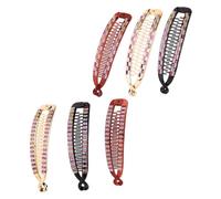 Garneck Pinzas Cabello Fish Shape Gemas De Imitación 6 Piezas Tamaño Medio Sujetador De Coleta Para Mujer Accesorios Para Boda y Fiesta Estilo Aleatorio