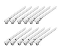 Garneck Pinzas para Cortar el Pelo Metálicas Antideslizantes, 12 Unidades Pequeñas de Aluminio para Peluquería, Clips para Seccionar Cabello en Salones y Uso Profesional