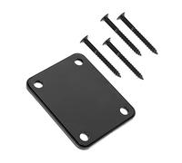 Garneck Placa De Unión Metálica Para Mástil De Guitarra Eléctrica Reforzada Con Tornillos Negros Duradera y Fácil De Instalar Compatible Para Guitarras y Bajos Eléctricas