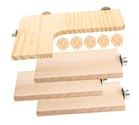 Garneck Plataforma De Madera para Hámster y Juguete De Loro Colgante, Tablero De Salto para Mascotas Pequeñas, Superficie Lisa, Set De 10 Piezas para Jaulas, Accesorios para Chinchillas y Ardillas