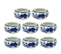 Garneck Plato de Tinta Cerámica Pequeño para Caligrafía y Pintura, Set de 8 Piezas para Tintero Doméstico y Lavado de Pinceles, Accesorio Práctico para Estudio y Taller de Arte