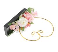 Garneck Porta Joyas Diseño Europeo Elegante en Forma con Rosas Artificiales Soporte Resistente y Ahorrador de Espacio para Eventos Obsequios y Celebraciones
