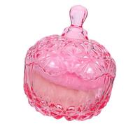 Garneck Puff de Polvo Seco para Ñiño, Redondo, de Felpa, Lazo Rosa