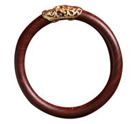 Garneck Pulsera de Madera Natural de Sándalo Púrpura Diseño Vintage Étnico Flor de Loto Talla 60 MM Brazalete Único para Mujer Joyería Artesanal para Ocasiones Obsequios