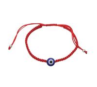 Garneck Pulsera de Ojo Turco Tejida a Mano Cuentas Redondas Azules Cuerda Roja Ajustable Pulsera Amuleto para Atraer Buena Suerte Joyería Artesanal Unisex Accesorio Decorativo