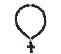 Garneck Pulsera de Oración Tejida Cruz Negra, Joyería Religiosa Decorativa, Cuerda de Mano para Uso Diario, Pulsera Unisex para Eventos Espirituales y Estilo Casual