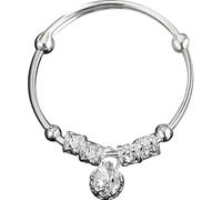 Garneck Pulsera Resistente a Rayaduras y Desgaste de Campana en Cobre Baño de Plata Diseño Clásico y Delicado para Niños Adecuado para Cumpleaños y Baby Shower
