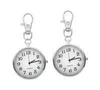 Garneck Reloj De Bolsillo para Enfermeras con Clip Redondo Portátil, Acero Inoxidable Blanco, Cronómetro Preciso, Manos Libres, para Profesionales Médicos y Estudiantes En Entornos Hospitalarios