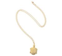 Garneck Reloj de Bolsillo Vintage de Tortuga Dorada Reloj Retro de Cuarzo Collar de Aleación Dorada Tamaño Único Accesorio Portátil para Uso Diario y Obsequio