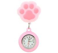 Garneck Reloj de Enfermera Clip Estable y Silicona Rosa Diseño Creativo en Forma de Pata de Gato para Uso Profesional y Personal