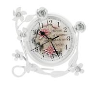 Garneck Reloj de mesa vintage rústico Shabby Chic de hierro para decoración del hogar para chimenea, estante de sobremesa