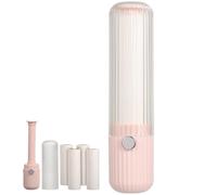 Garneck Rodillo Quitapelusas Tamaño Viaje Portátil Adhesivo Fuerte 1 Set Mini Cepillo para Pelusas y Pelos de Mascotas Color Rosa Sakura 4 Rollos de Recambio Adecuado para Ropa y