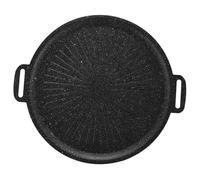 Garneck Sartén Grill Coreana Antiadherente con Asa para Barbacoa Exterior Interior Parrilla de Barbacoa Portátil para Camping y Hogar Distribución Uniforme de Calor Accesorio Bbq